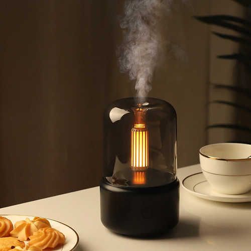 'Dainty' Oil Diffuser Mist Maker Sprayer - Black + 6 Set of Essential Oil _ Capacity_ 120ML & Cable_ USB